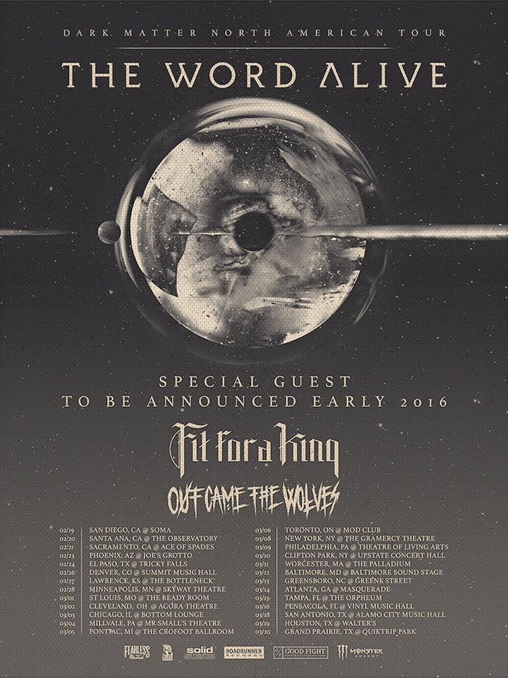 The Word Alive - Dark Matter North American Tour - 2016 Tour Poster