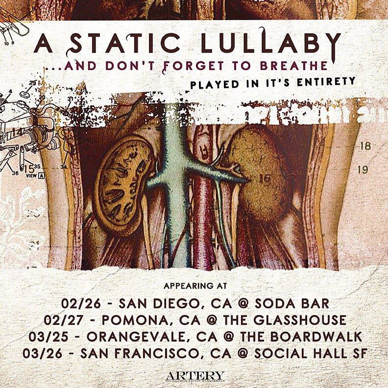 A Static Lullaby - California Reunion Shows for 2016 - 2016 Tour Poster