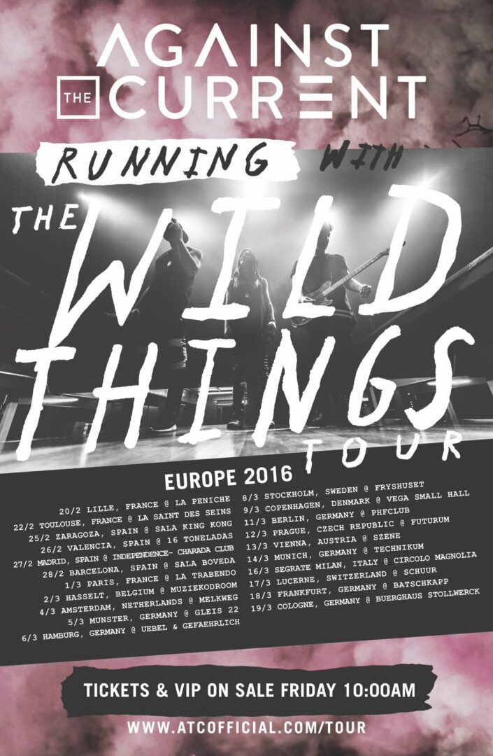 Against The Current - Running With The Wild Things Tour - poster
