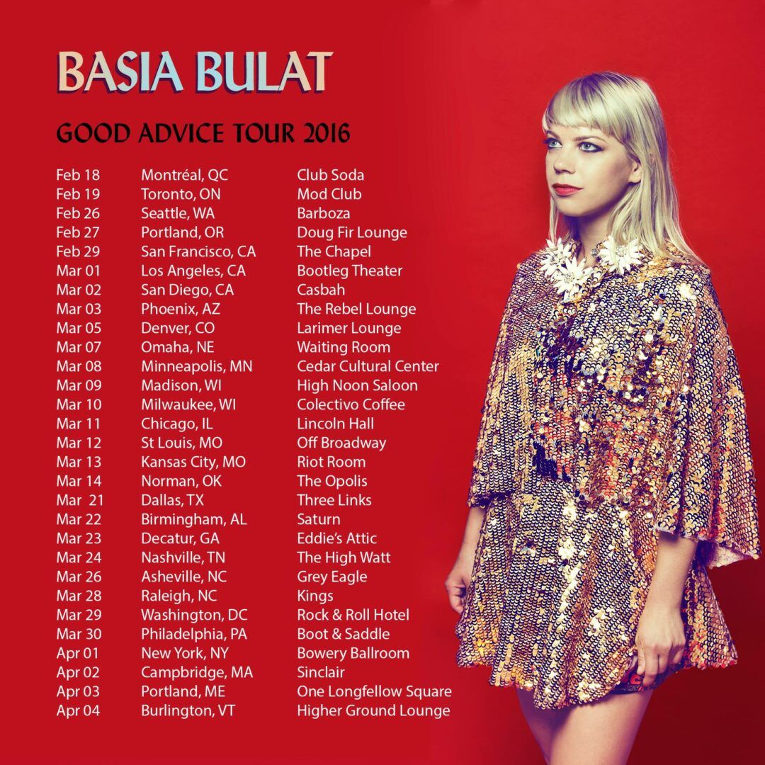Basia Bulat - The Good Advice 2016 North American Tour - 2016 Tour Poster