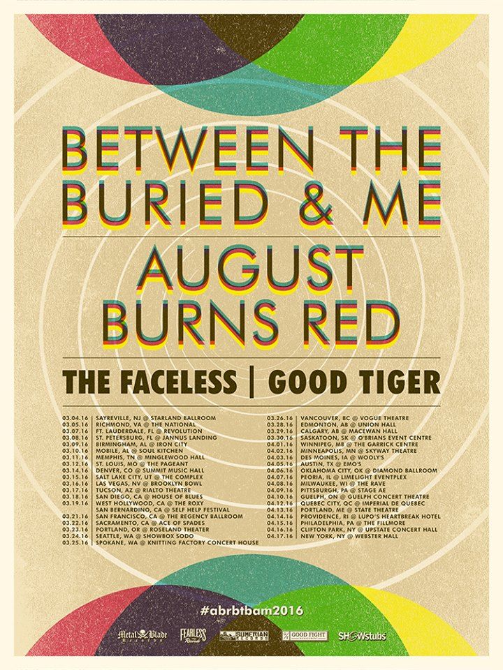 Between The Buried And Me North American Tour-poster