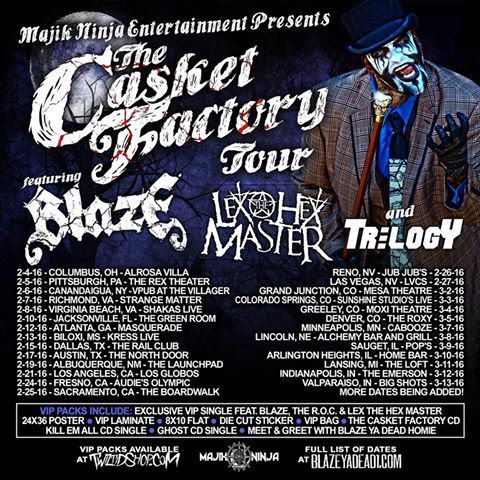 Blaze Ya Dead Homie - The Casket Factory 2016 U.S. Tour - 2016 Tour Poster