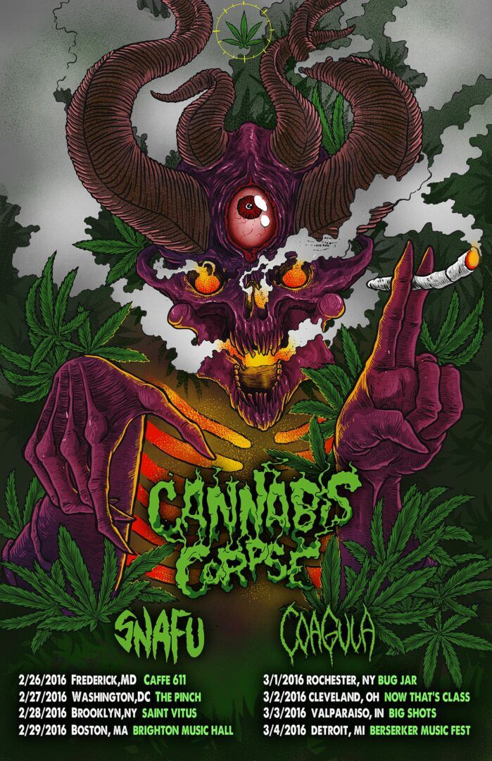 Cannabis Corpse - 2016 U.S. Tour - 2016 Tour Poster