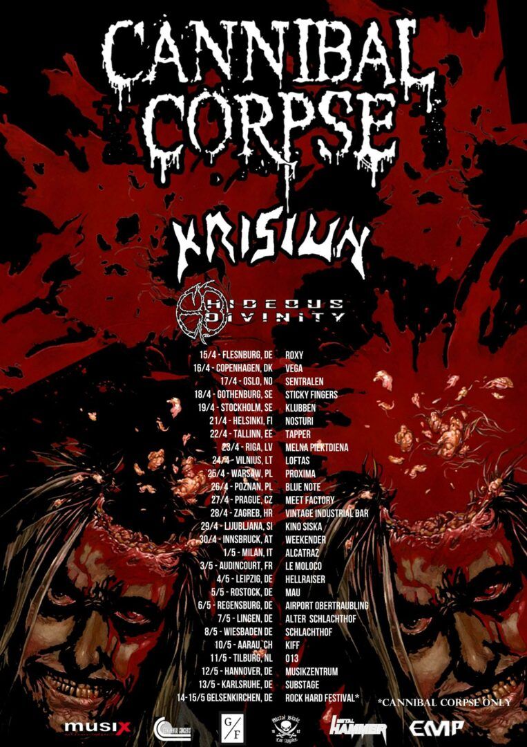 Cannibal Corpse - European Tour - Poster