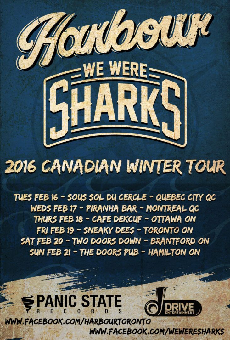 Harbour and We Were Sharks - 2016 Canadian Tour Dates - 2016 Tour Poster