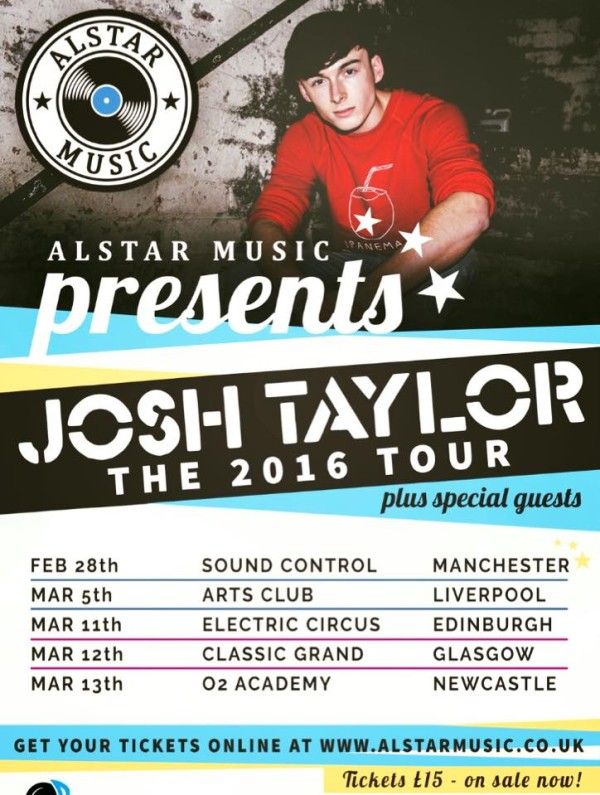 Josh Taylor - 2016 UK tour - poster