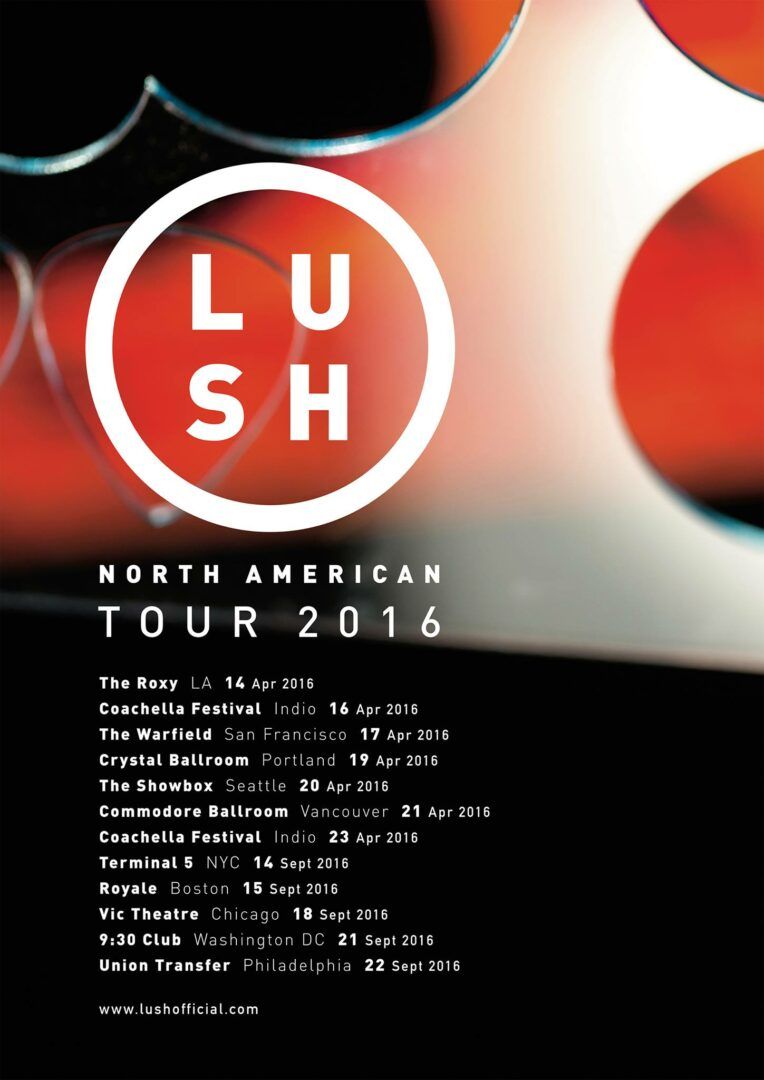 Lush - 2016 North American Tour - 2016 Tour Poster