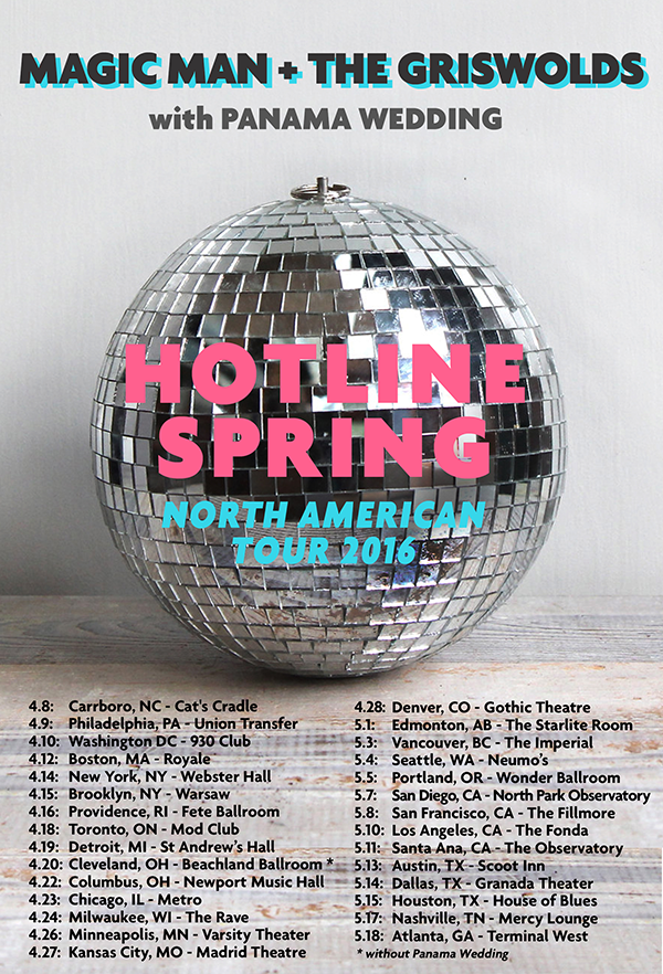 Magic Man - Hotline Spring 2016 North American Tour - 2016 Tour Poster