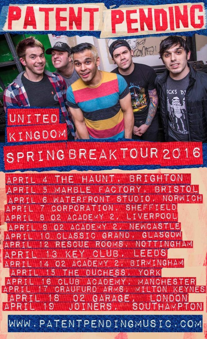 Patent Pending - Spring Break 2016 Tour - poster