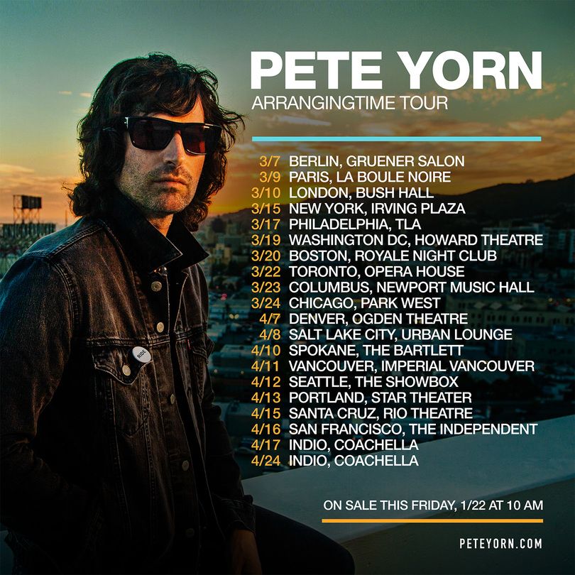 Pete Yorn - ArrangingTime 2016 World Tour - 2016 Tour Poster
