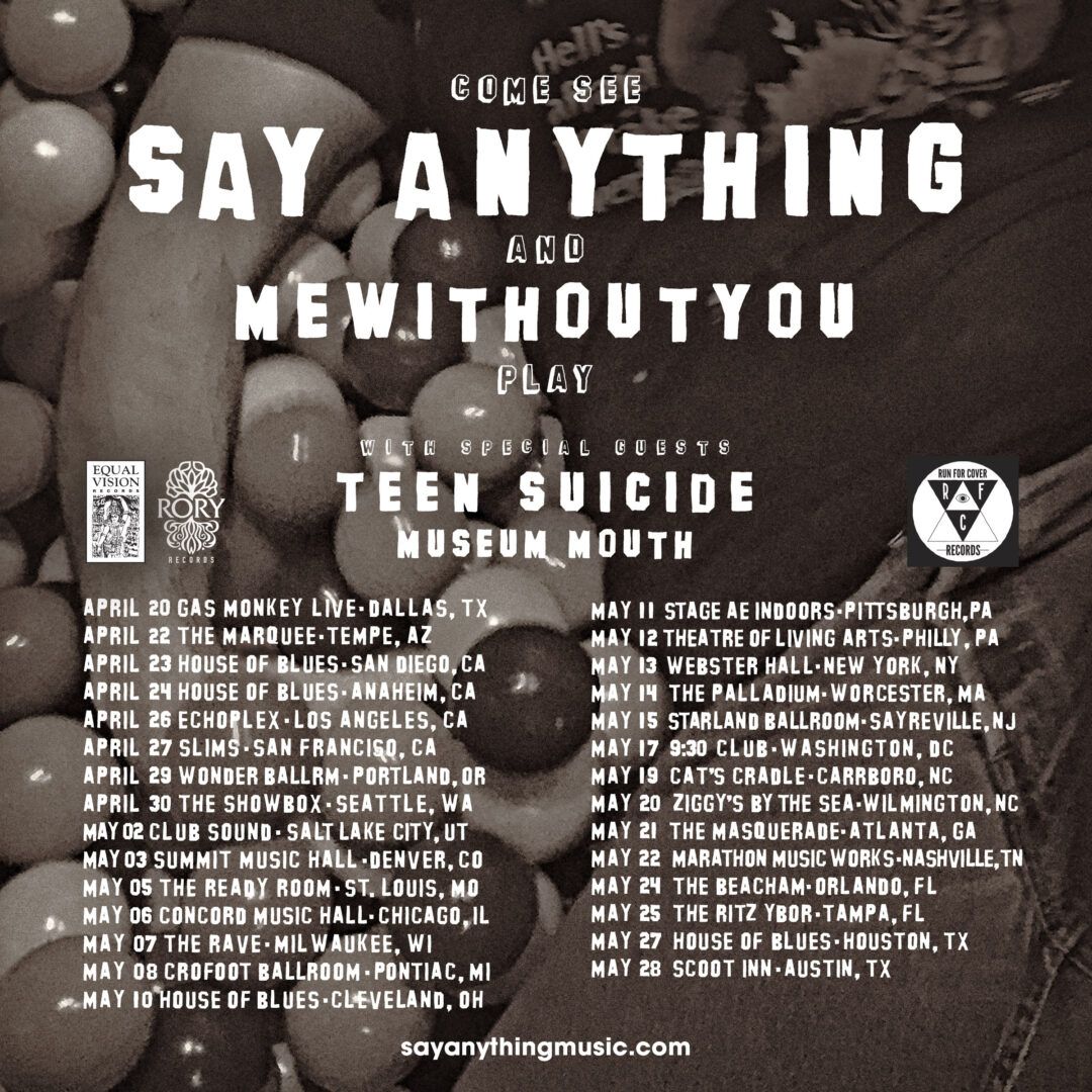 Say Anything - 2016 U.S. Tour - 2016 Tour Poster