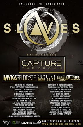 Slaves - The Us Against The World 2016 U.S. Tour - 2016 Tour Poster