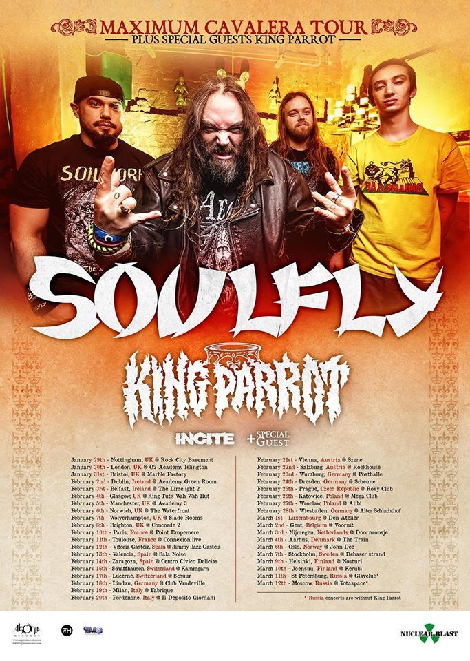 Soulfly - 2016 European Tour - 2016 Tour Poster