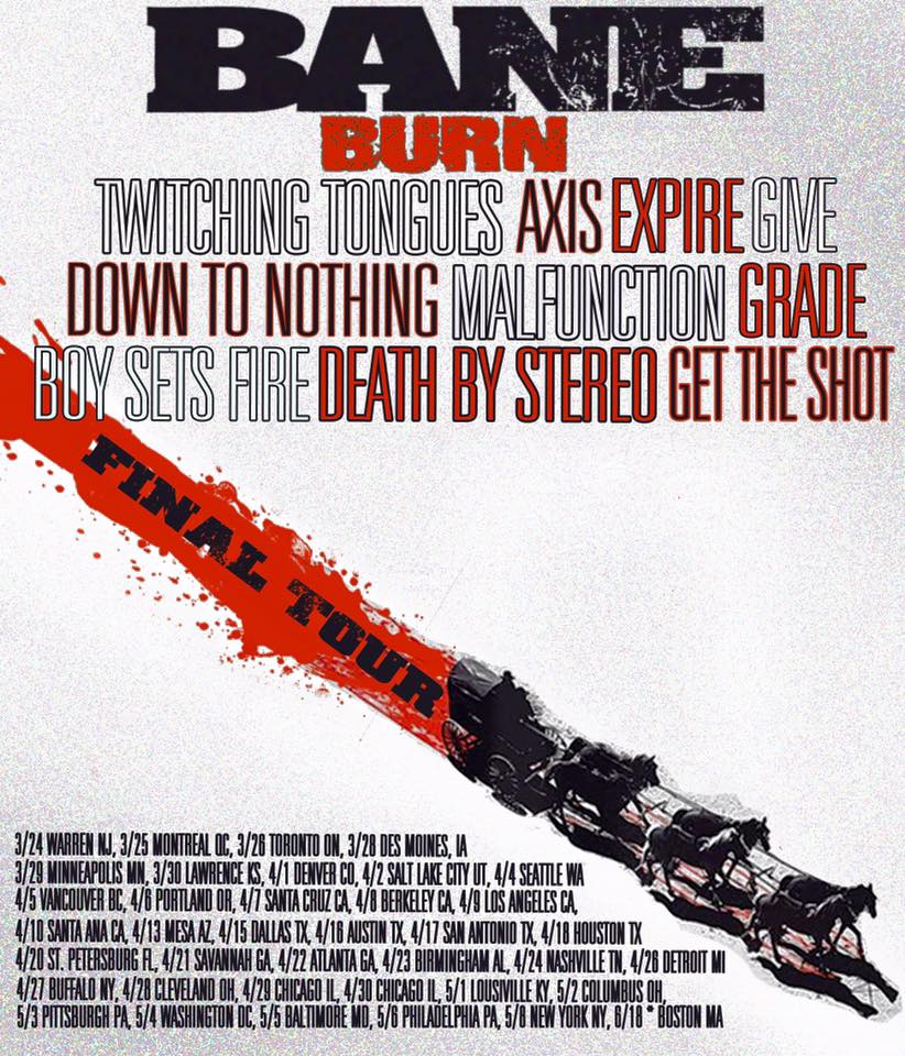Bane - North American Bane Final Tour - 2016 Tour Poster