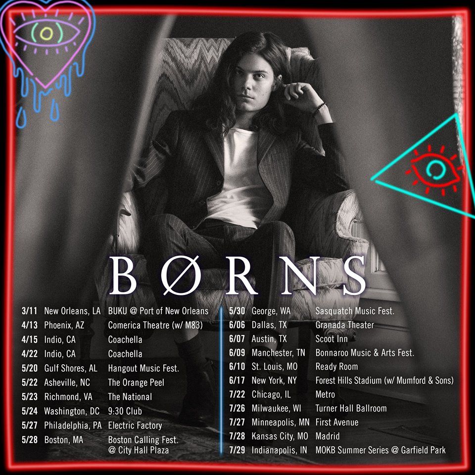 Borns - U.S. Headlining Tour - poster