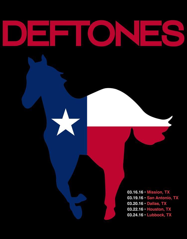 Deftones - March Texas Tour - 2016 Tour Poster