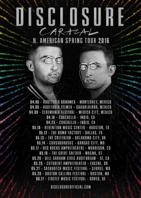 Disclosure - North American Spring Tour - 2016 Tour Poster