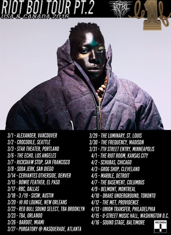 Le1f - Riot Boi Tour Pt 2 - poster