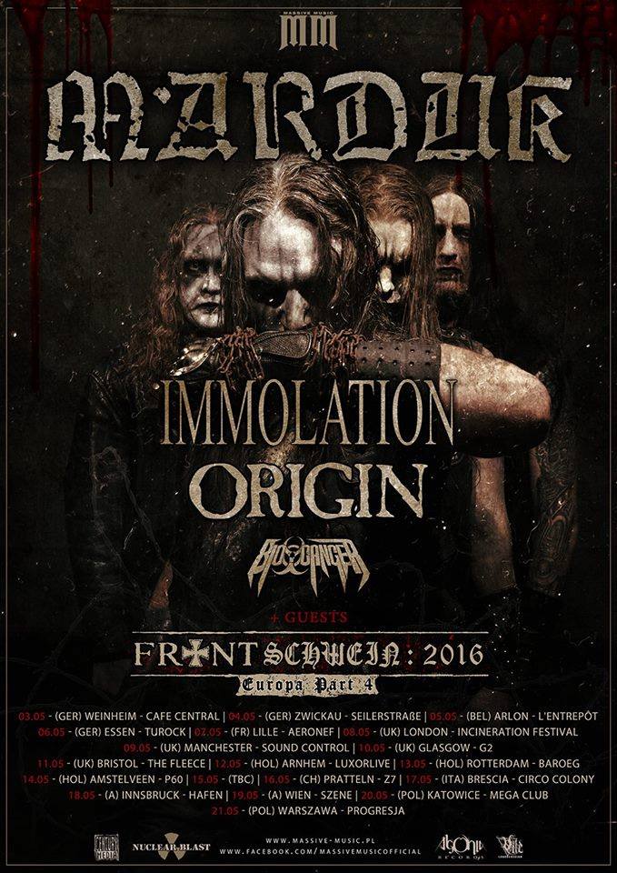 Marduk - Frontschwein 2016 Tour - poster