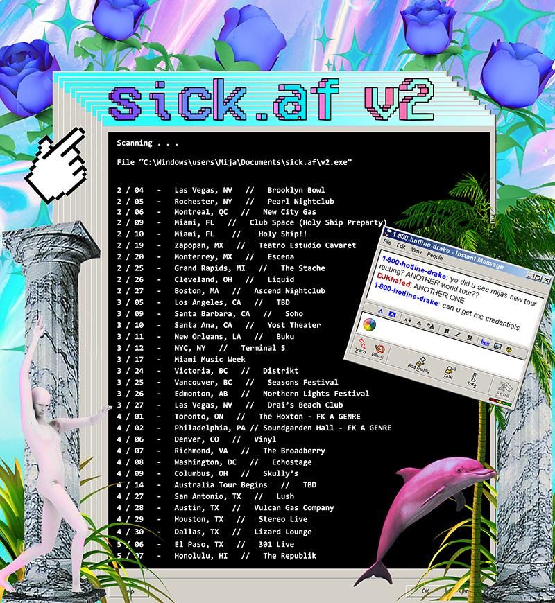 Mija-sick.af v2 tour-poster
