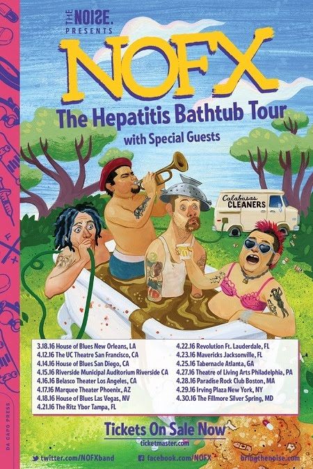 NOFX - The Hepatitis Bathtub U.S. Book Tour - 2016 Tour Poster
