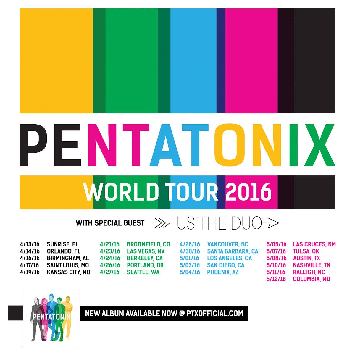 Pentatonix - Pentatonix World Tour - 2016 Tour Poster
