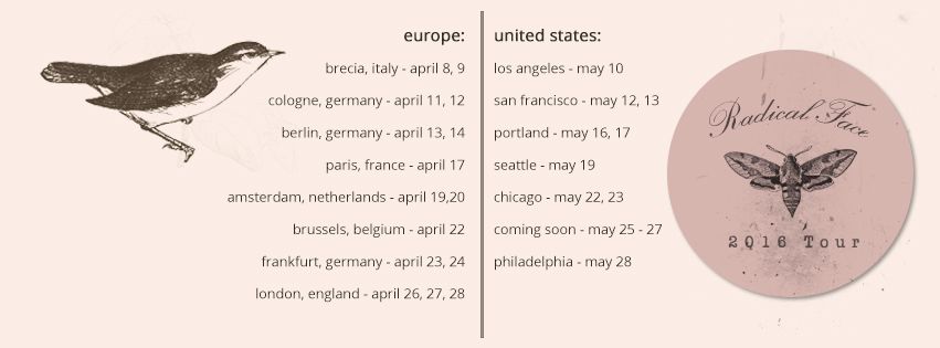 Radical Face - The Family Tree U.S. and European Tour - 2016 Tour Poster
