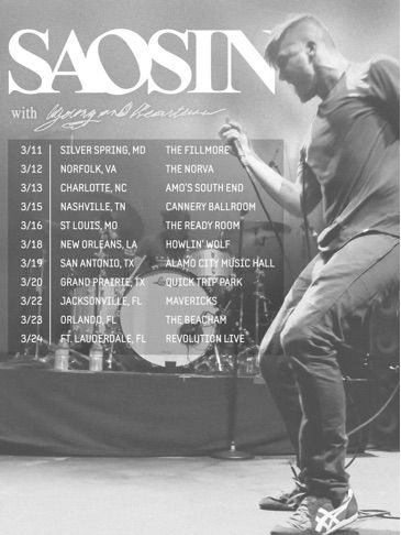 Saosin - March U.S. Tour - 2016 Tour Poster