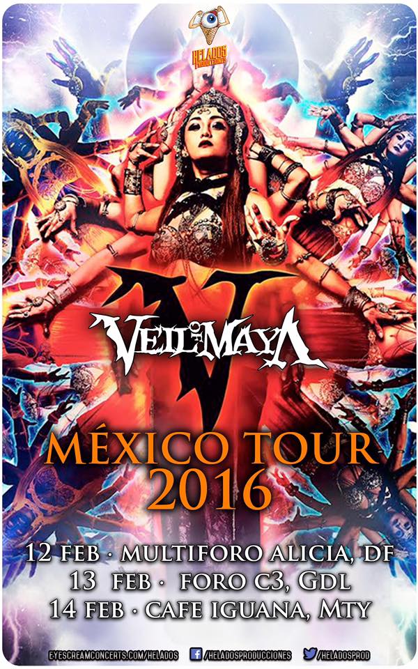 Veil Of Maya-Mexico Tour-poster