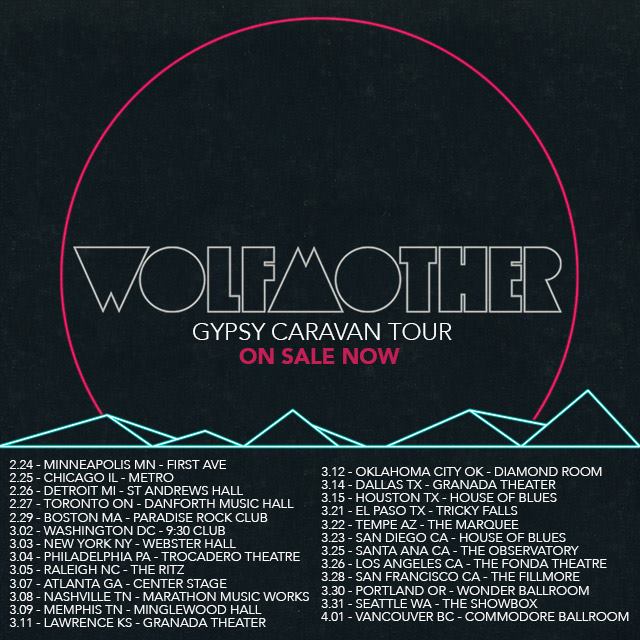 Wolfmother - North American Gypsy Caravan Tour - 2016 Tour Poster
