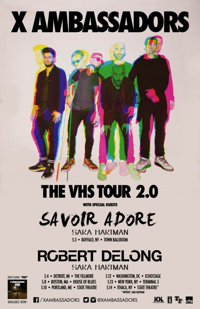 X Ambassadors - The VHS Tour 2.0 Northeast Leg - 2016 Tour Poster