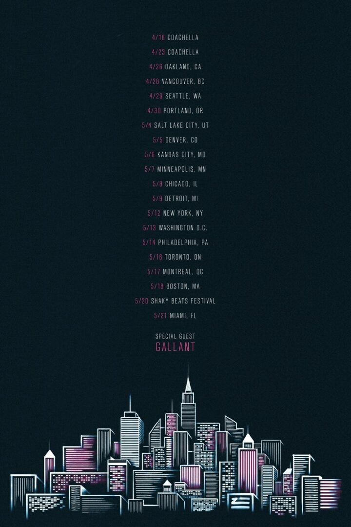 ZHU - North American Neon City Tour - 2016 Tour Poster