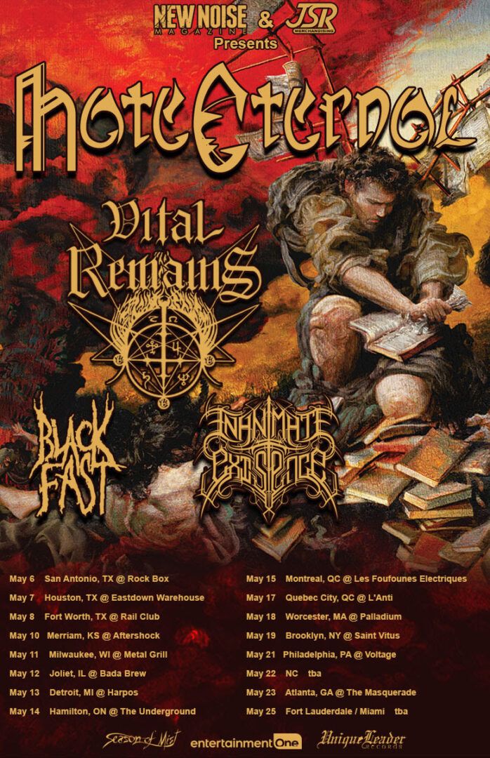 Hate Eternal - North American Leg Infernus World Tour - 2016 Tour Poster