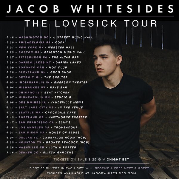 Jacob Whitesides - The Lovesick Tour - poster