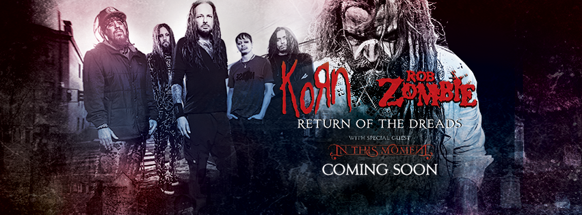 Korn & Rob Zombie - North American Return of the Dreads Tour - 2016 Tour Poster