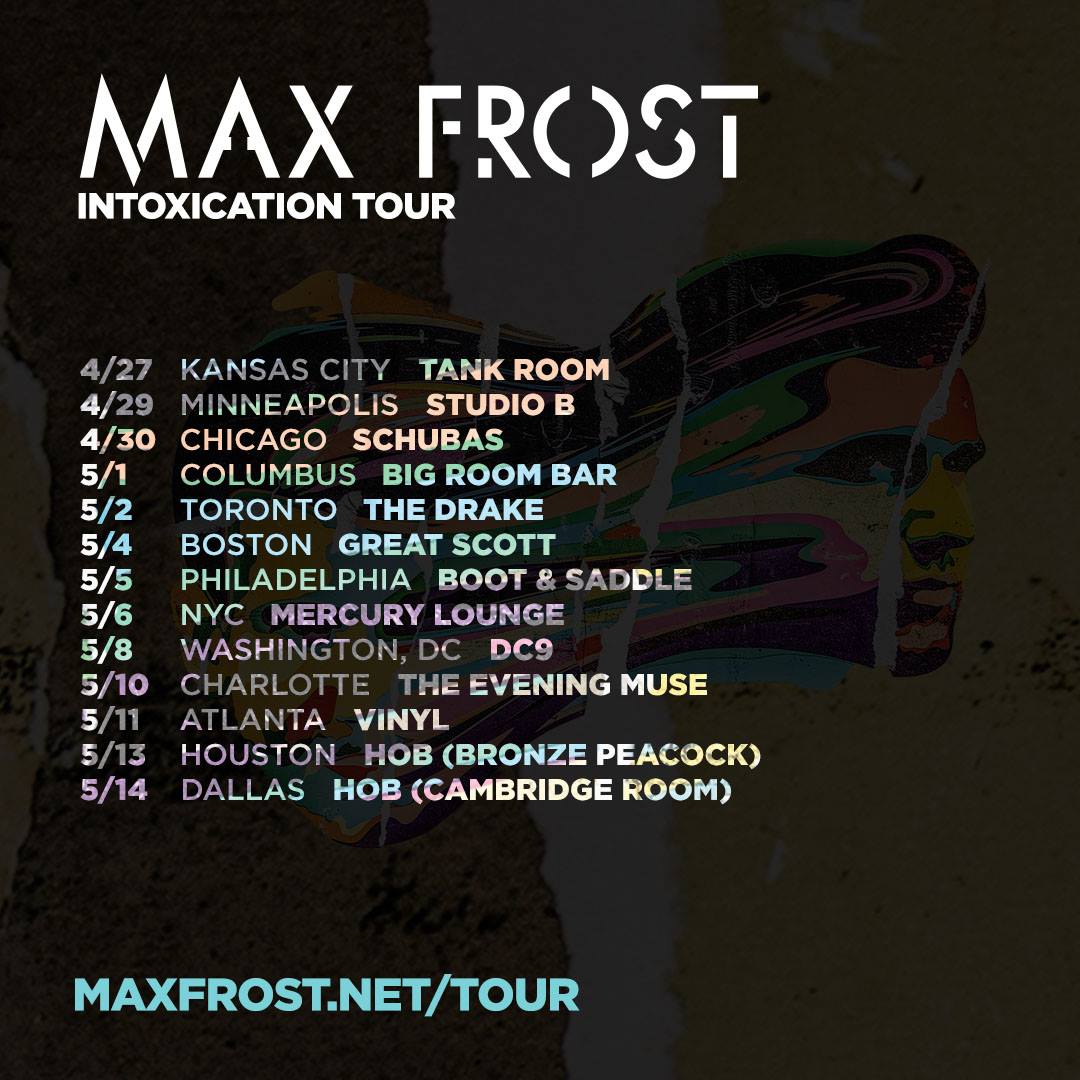 Max Frost - U.S. Intoxication Tour - 2016 Tour Poster