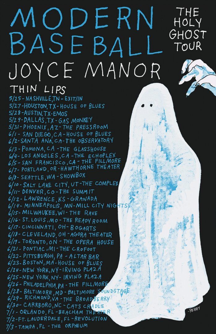 Modern Baseball - The North American Holy Ghost Tour - 2016 Tour Poster