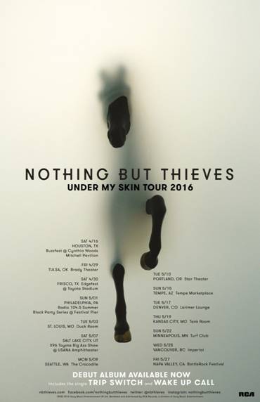 Nothing But Thieves - Under My Skin Tour 2016 - poster