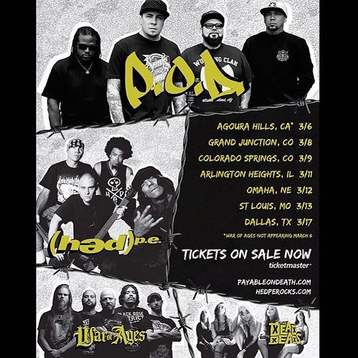 P.O.D. - 2016 U.S. Tour - 2016 Tour Poster