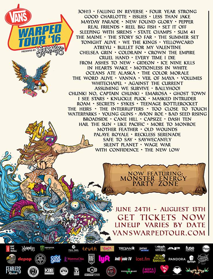 Vans Warped Tour 2016 - poster