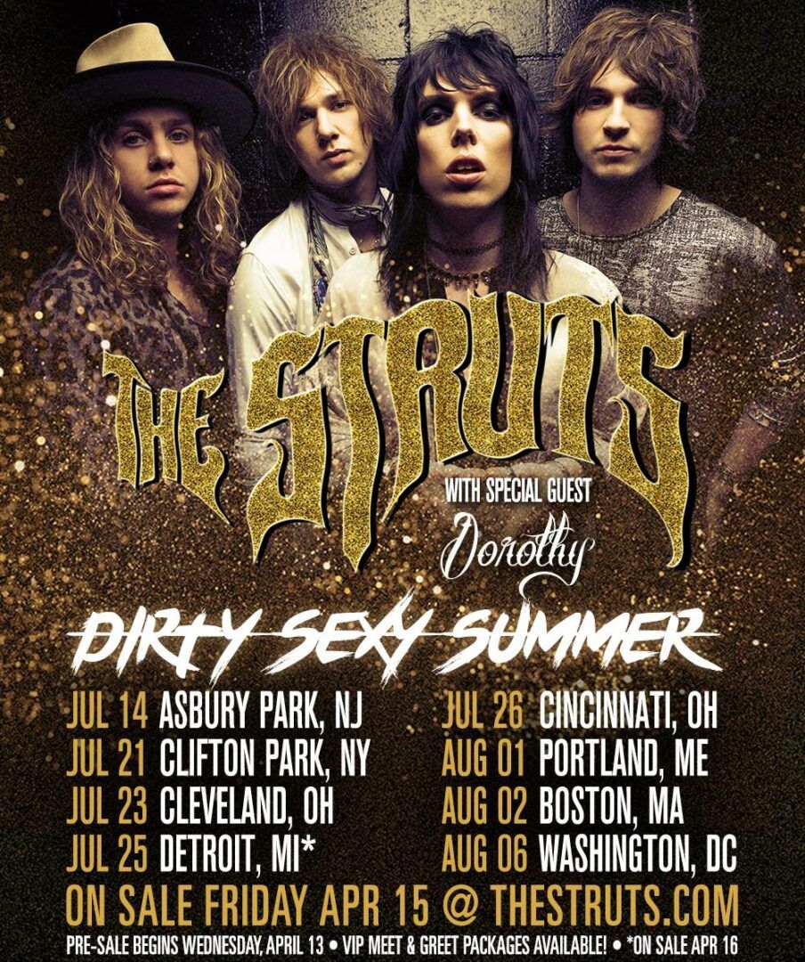 The Struts - 2016 Dirty Sexy Summer Tour - 2016 Tour Poster
