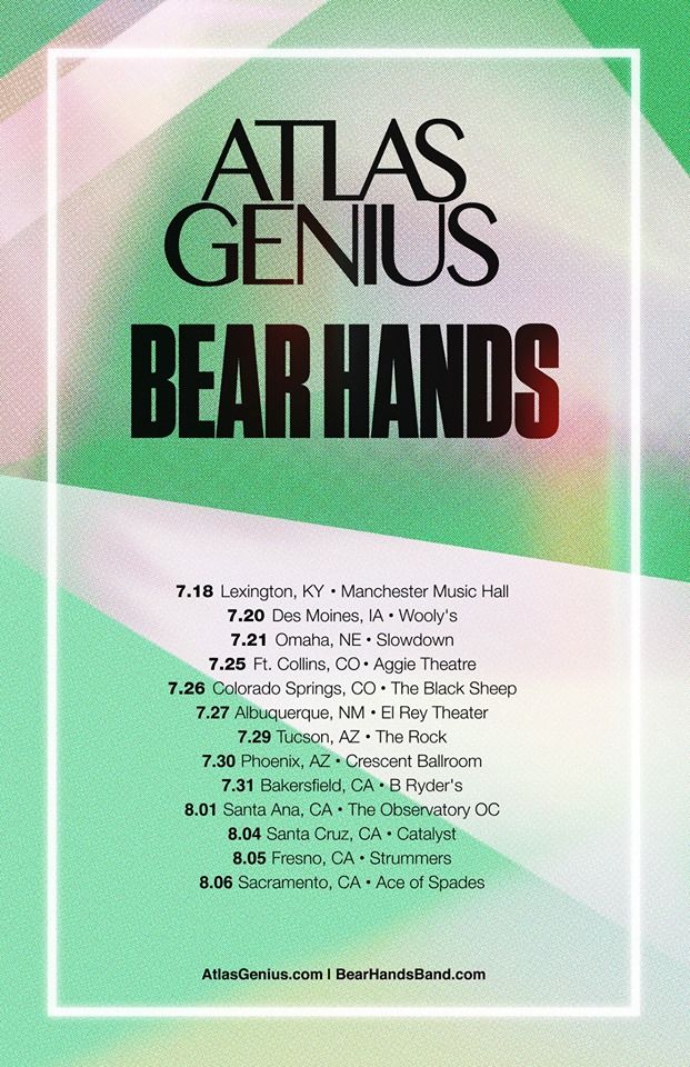 Bear Hands - Summer Co-Headline Tour - poster