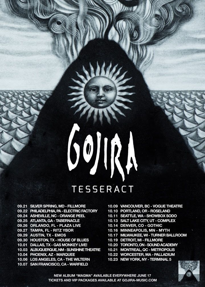 Gojira - Magma North American Tour - 2016 Tour Poster