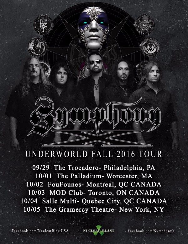 Symphony X - North American Underworld Tour - 2016 Tour Poster