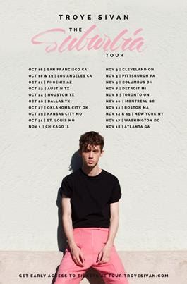 Troye Sivan - North American Suburbia Tour - 2016 Tour Poster