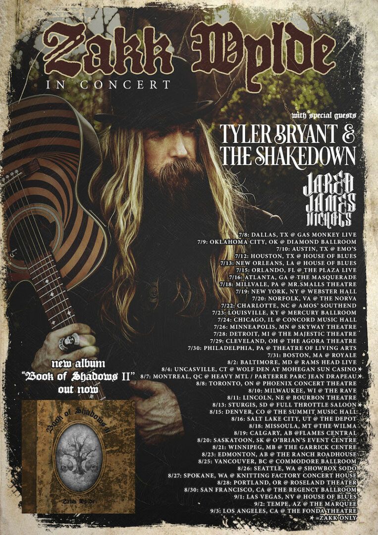 Zakk Wylde - North American Tour - poster