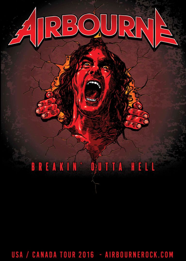 Airbourne - Breakin' Outta Hell Tour - poster