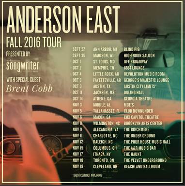 Anderson East - North American The Devil In Me Tour - 2016 Tour Poster