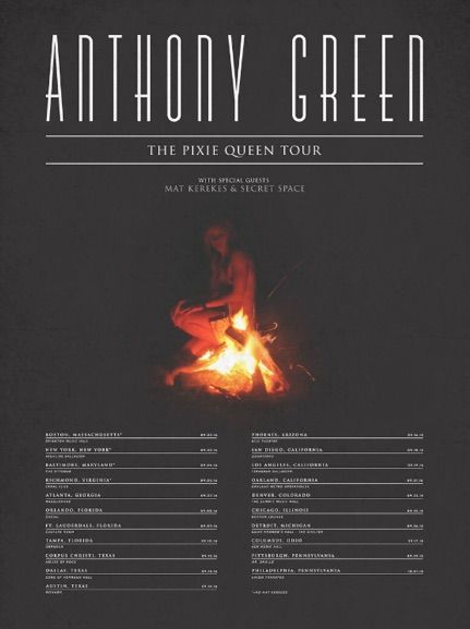 Anthony Green - U.S. Pixie Queen Tour - 2016 Tour Poster