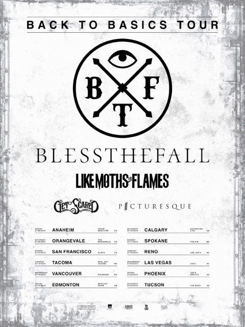 Blessthefall - North American Back To Basics Tour - 2016 Tour Poster